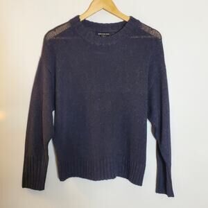 Something Navy Blue open knit slouchy oversized sweater Size Small
